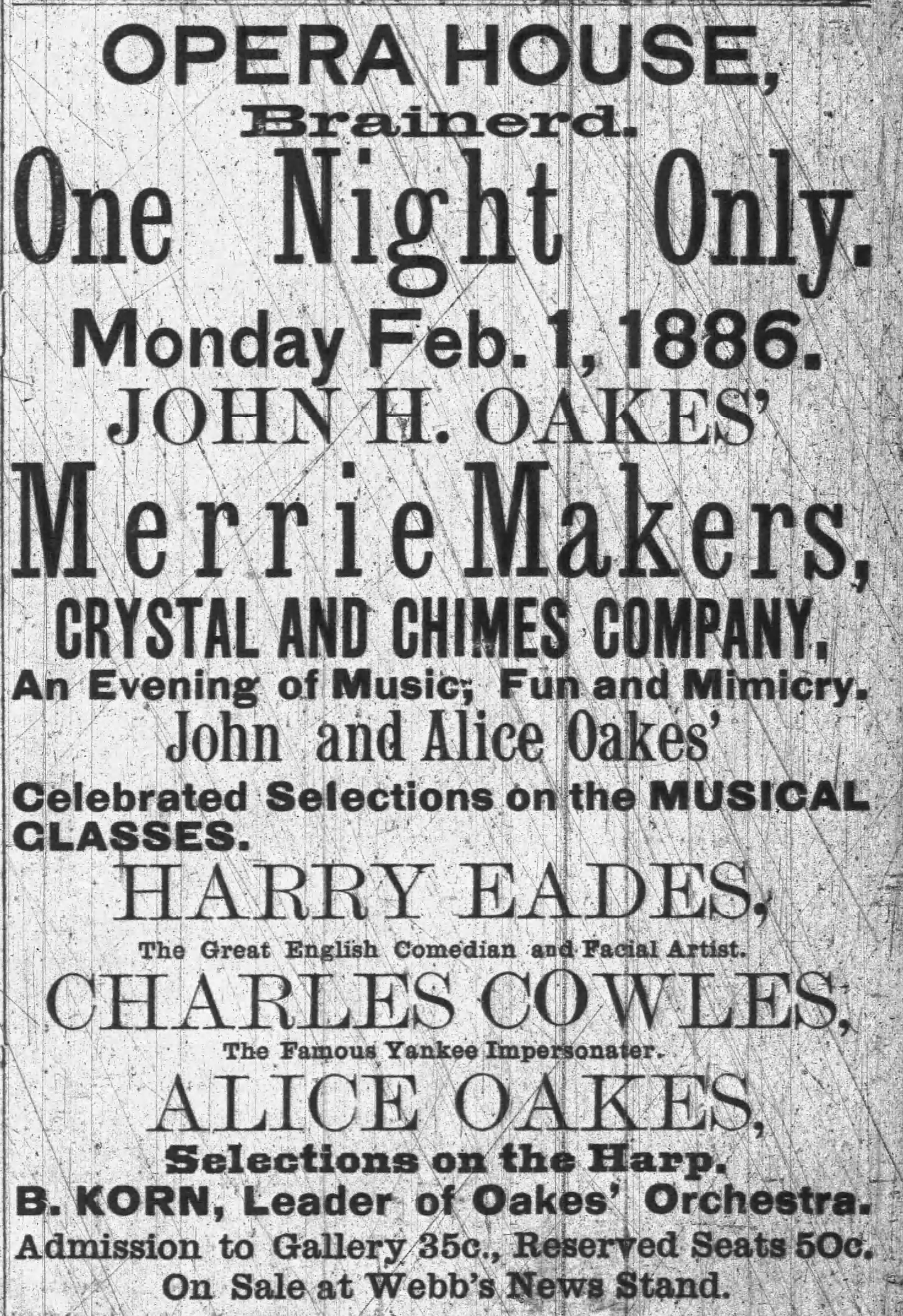 Alice Oakes & The Oakes Company: Comic Opera on Tour